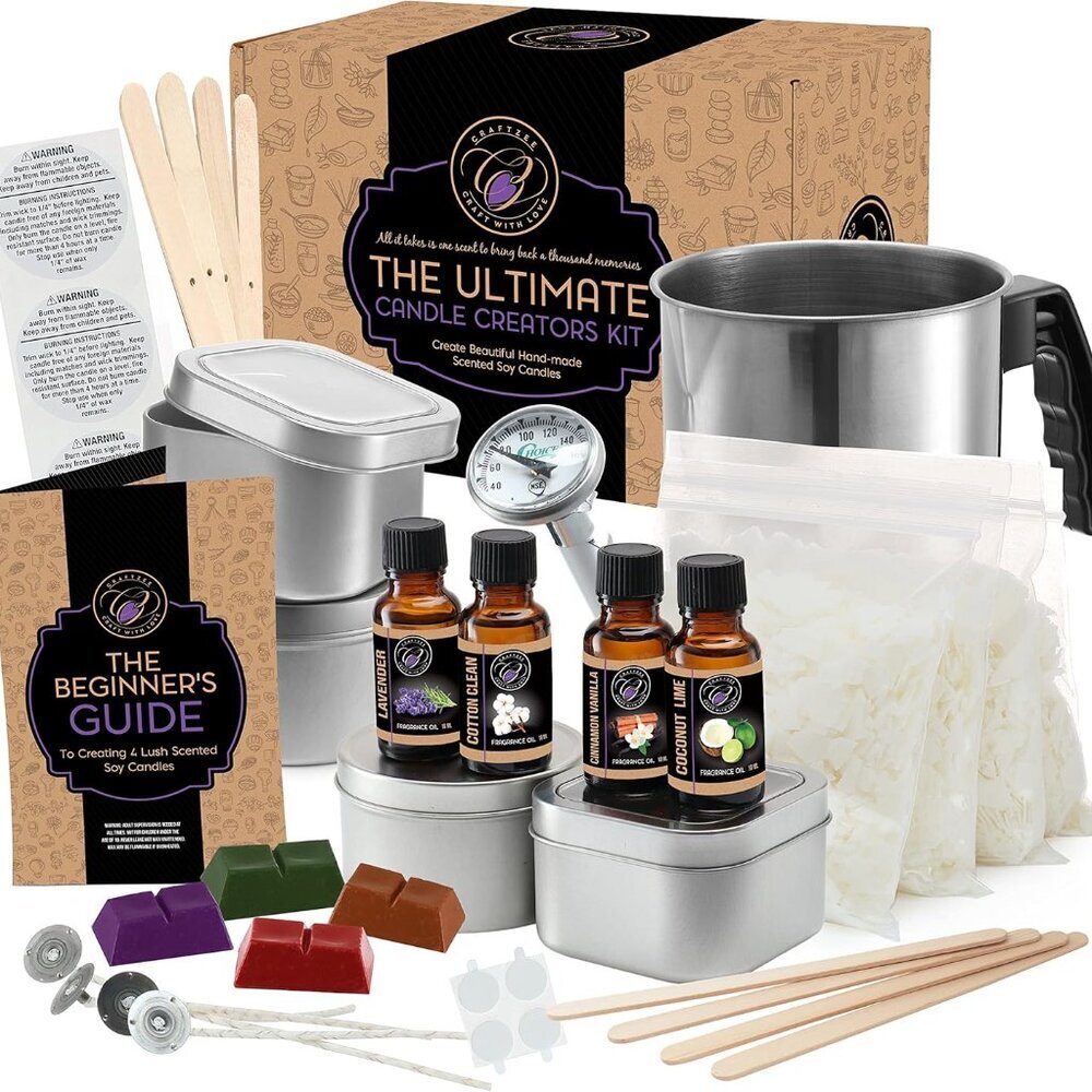 CraftZee Candle Making Kit for Adults, Beginners - DIY Soy Candle Making Supplie - Picture 1 of 8